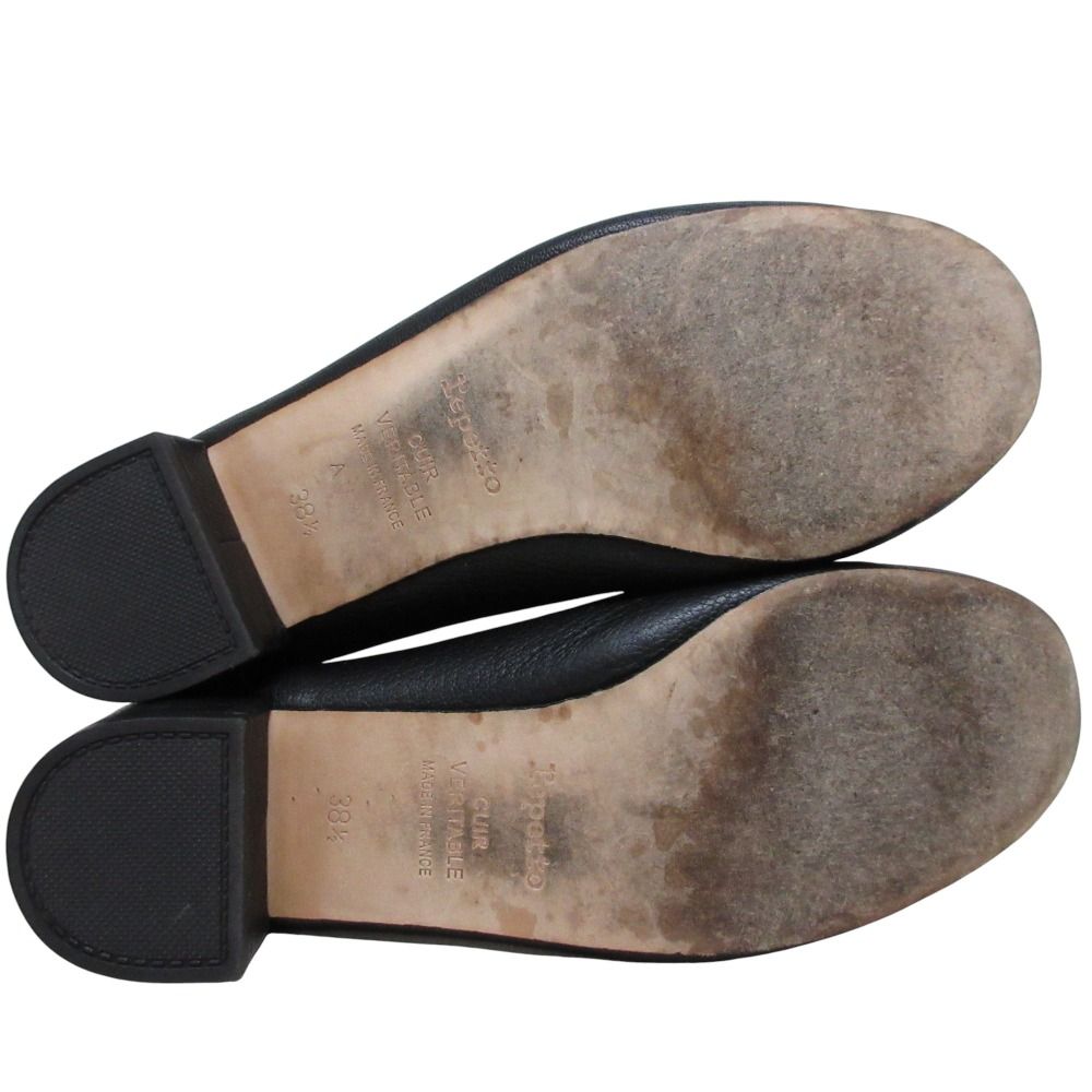 未使用級【レペット】（38）フラットパンプス リボン バレエシューズ バイカラー 美品 Repetto レペット レザー リボン バレエシューズ フラット