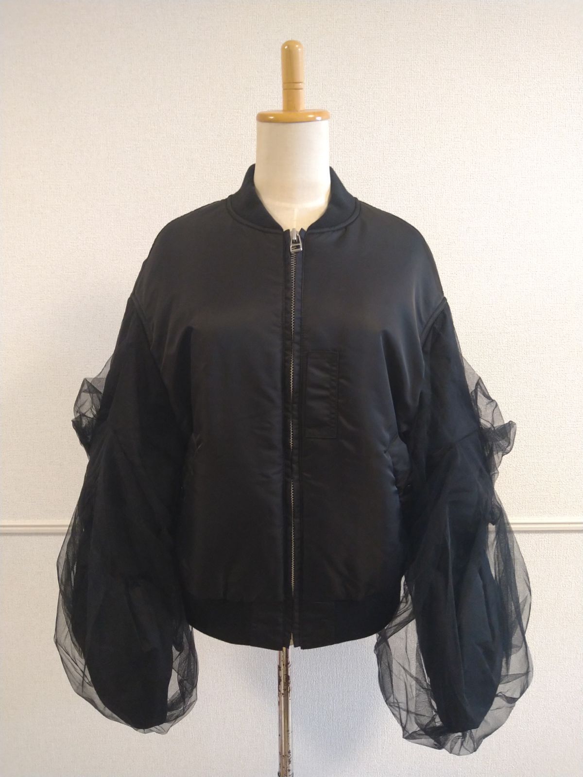 Chika Kisada 24aw TULLE BROUSON MA-1 チカキサダ チュール ブルゾン ブラック