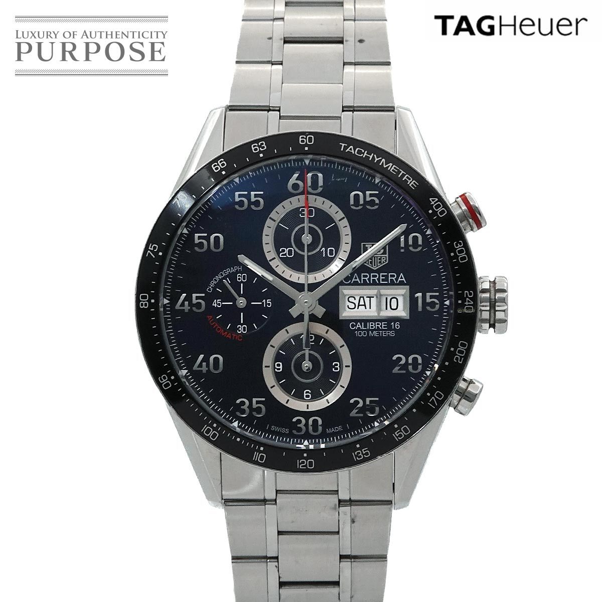 タグホイヤー TAG Heuer カレラ キャリバー16 CV2A10 クロノグラフ メンズ 腕時計 デイデイト ブラック 自動巻き Carrera 90295250
