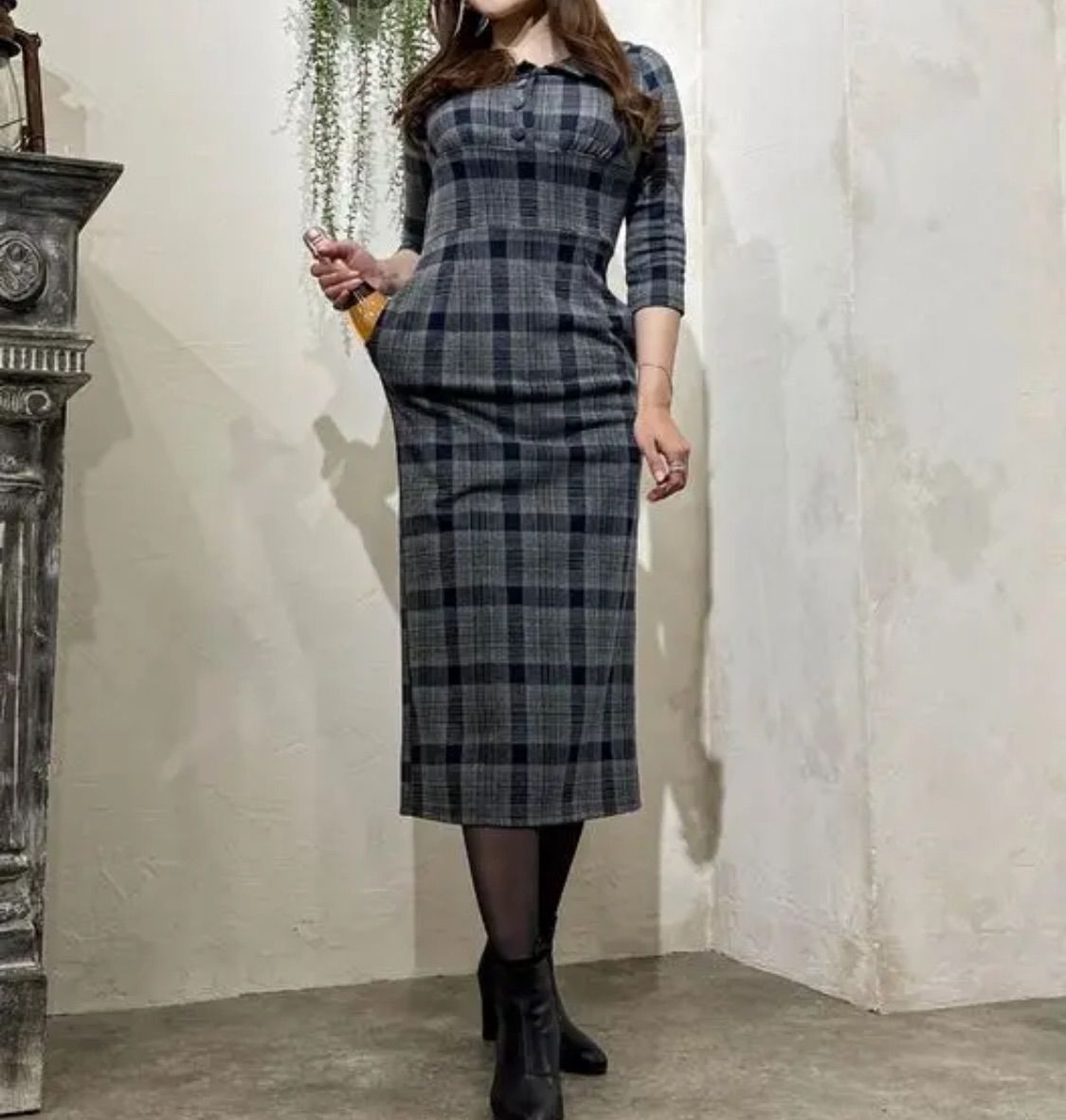 CINEMATIQ 元鈴木さん ワンピース カトリーヌ ベージュ 黄 M 未使用 タグ付 CINEMATIQ シネマティーク カトリーヌワンピース