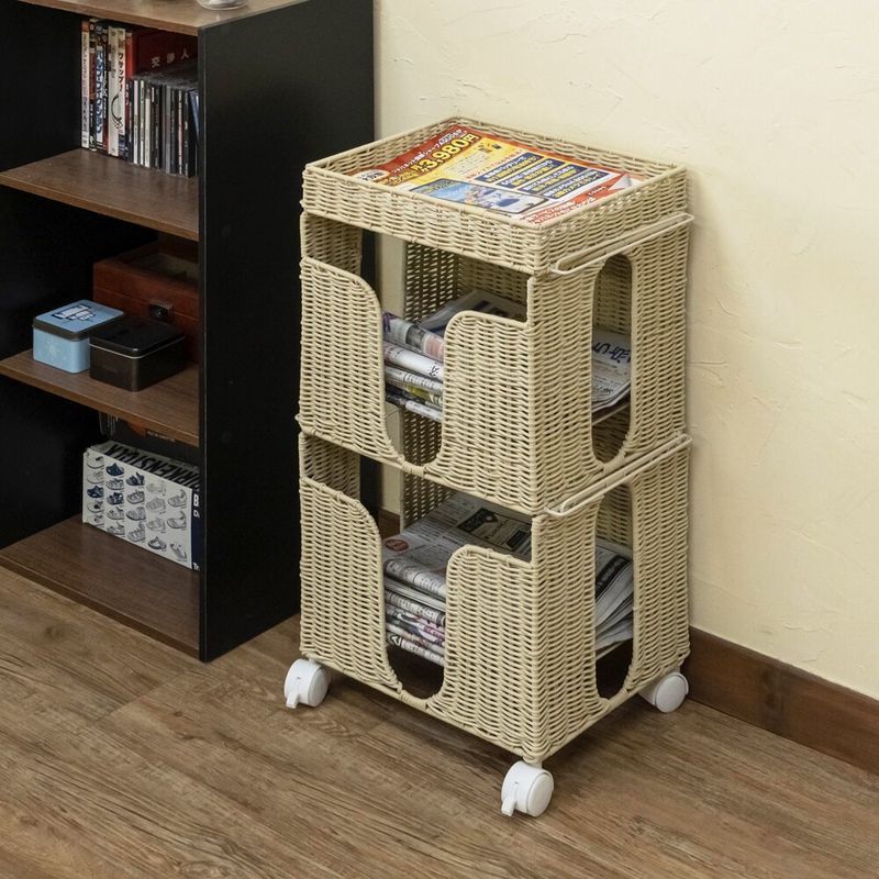 ラタン　新聞ストッカー　BR/IV ラタン 新聞ストッカー BR/IV ラタン ベトナム かご