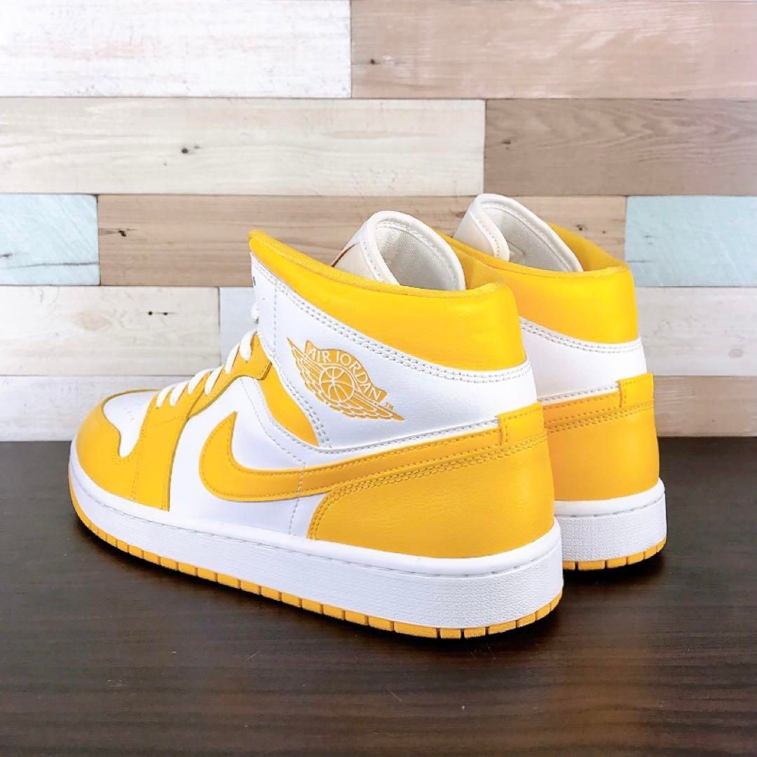 エアジョーダン 1 MIDサイズ27ホワイト/イエロー スニーカー NIKE AIR JORDAN 1 MID Lemon エア ジョーダン 1 ミッド レモン
