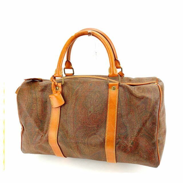 エトロ ボストンバッグ ミニボストンバッグ ペイズリー ブラウン PVC