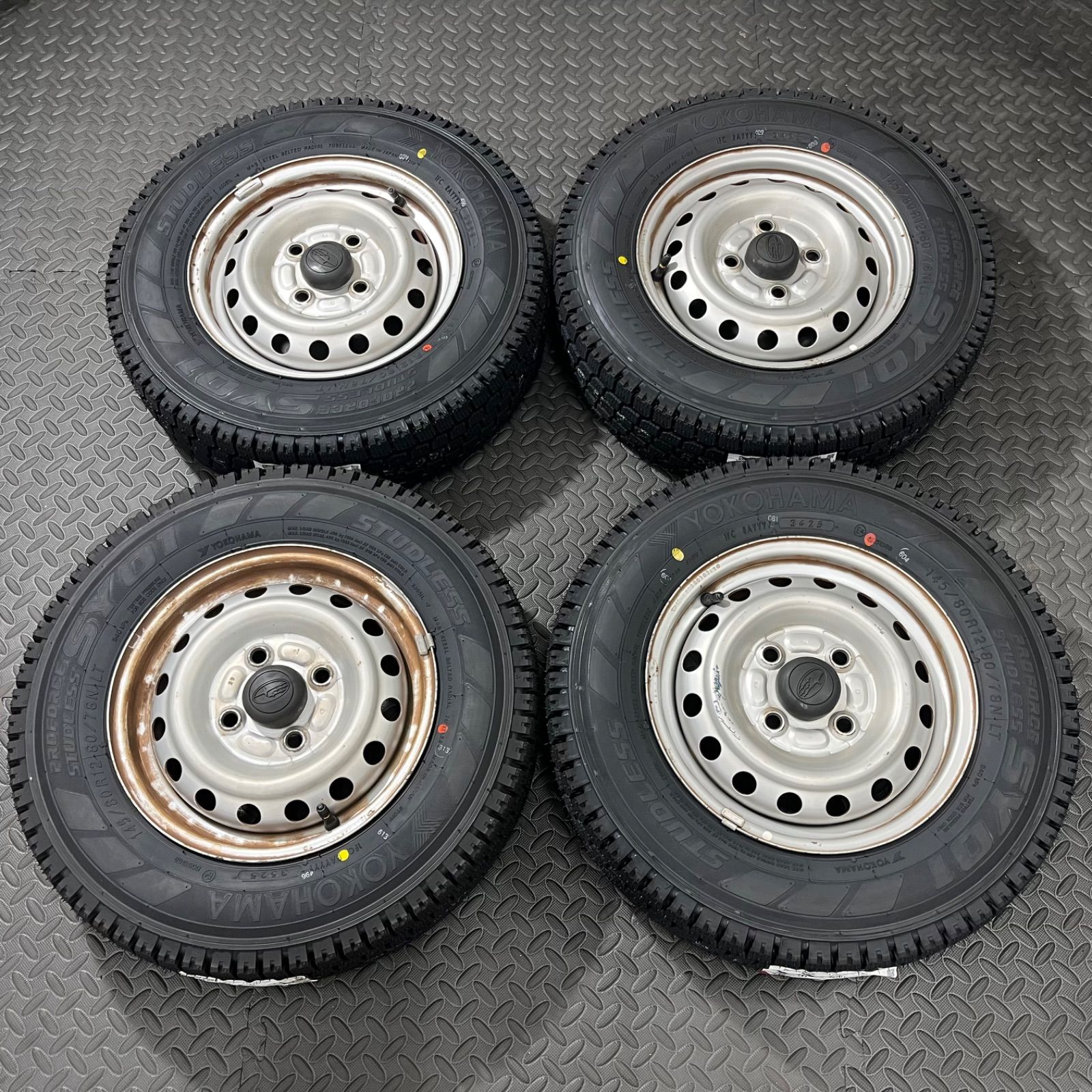 25年製 タイヤ 145 80R12 80 78N LT ヨコハマ SY01 ダイハツ ハイゼット サンバー スタッドレスタイヤ 冬タイヤ 1051Y