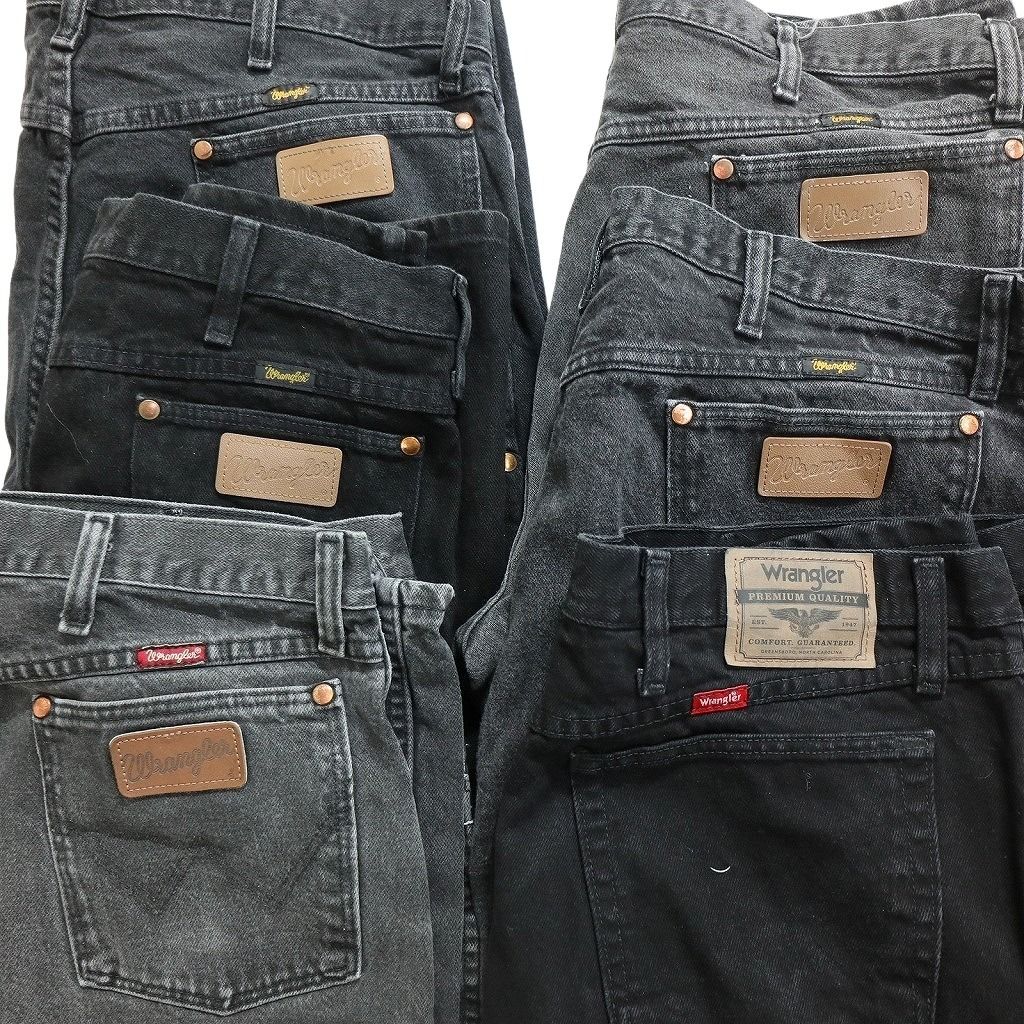 古着卸 まとめ売り Wrangler ラングラー ブラックデニム パンツ 6枚セット メンズ 38 |40 革パッチ アメカジ アタリ 古着 NC1282 WWW_NOITHATQUANGTHANH_NET