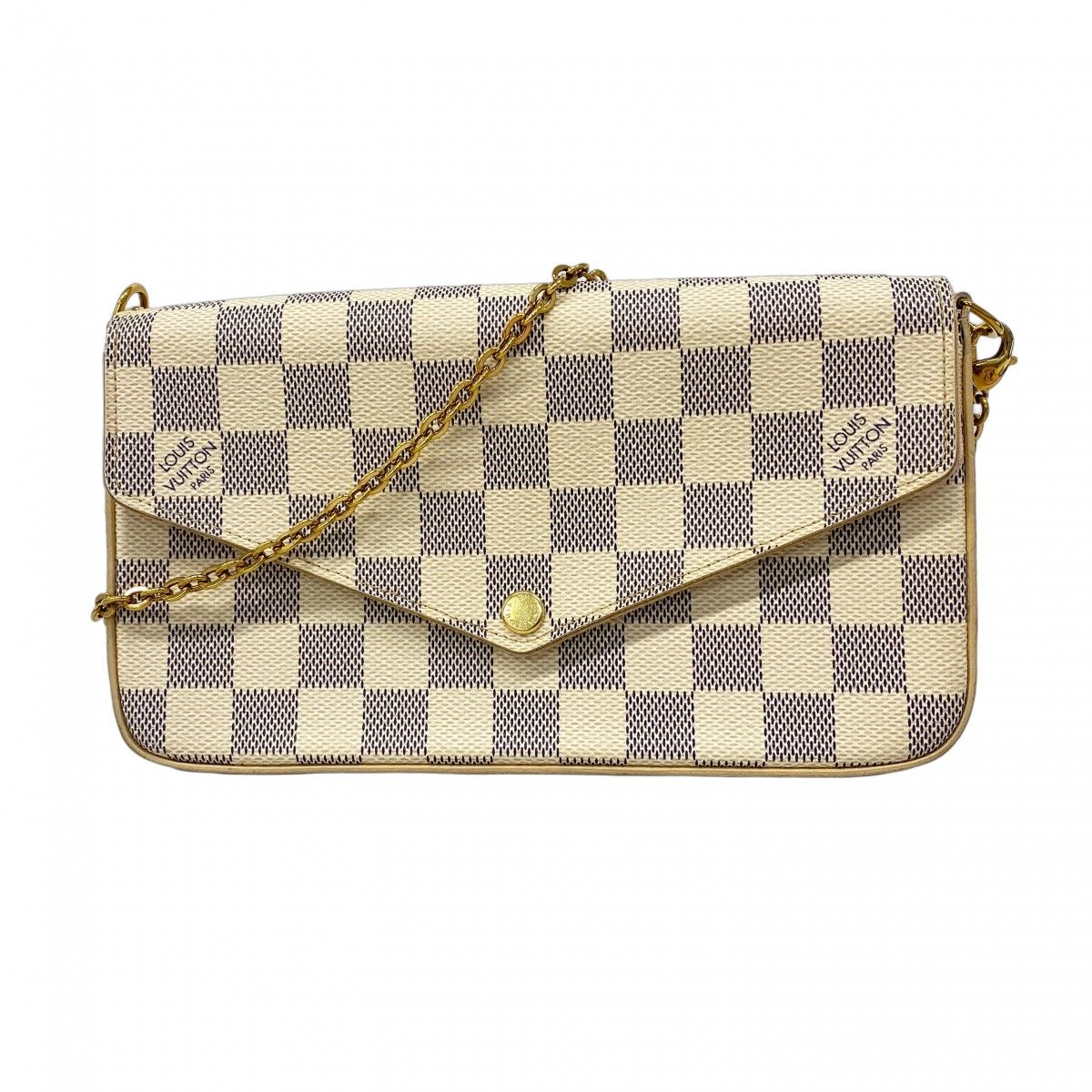 5ma0538】ルイヴィトン ショルダーウォレット ダミエ・アズール  