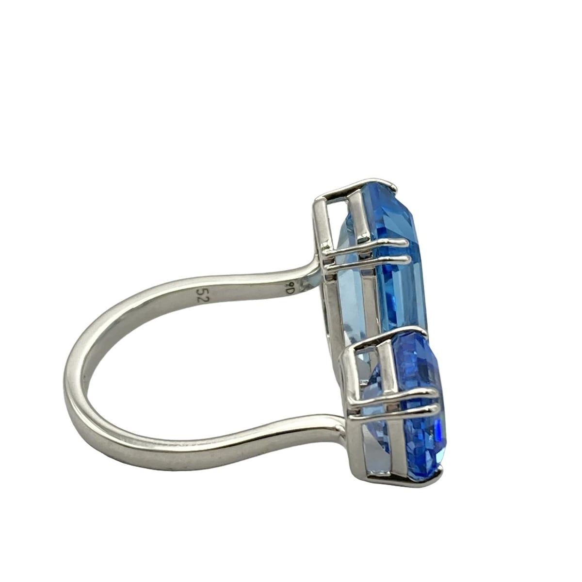 SWAROVSKI(スワロフスキー) リング 52美品 - シルバー×ブルー