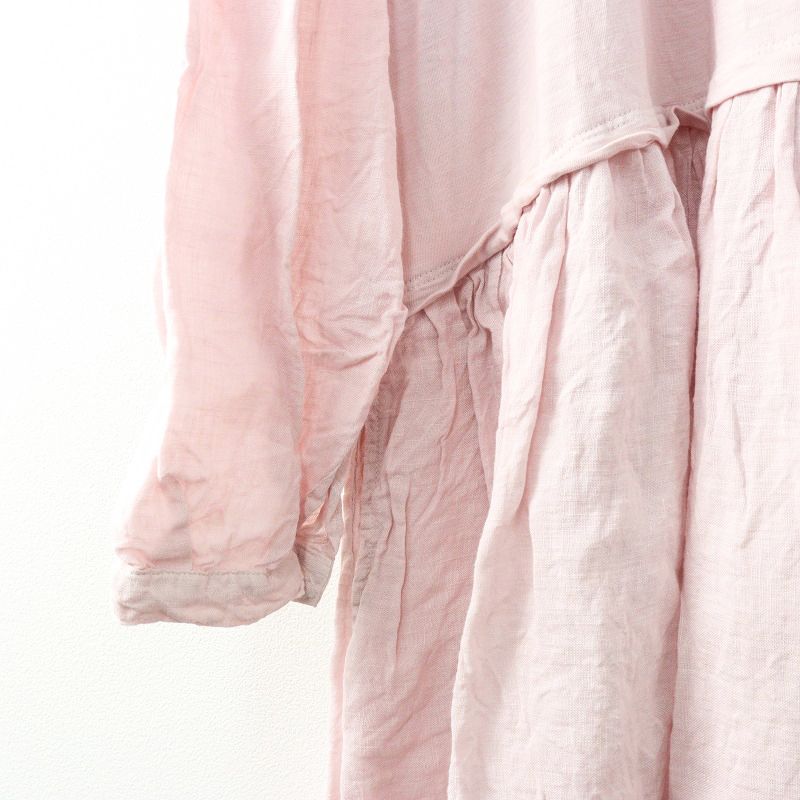 2025 SS 定価7万 フォーティーファイブアール 45 R スーピマ天竺×リネンドレス ピンク ワンピース