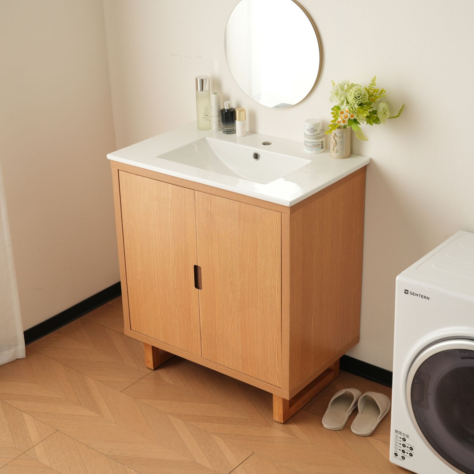 洗面化粧台 片開きタイプ 幅55cm 台のみ 化粧洗面台 リフォーム 下台