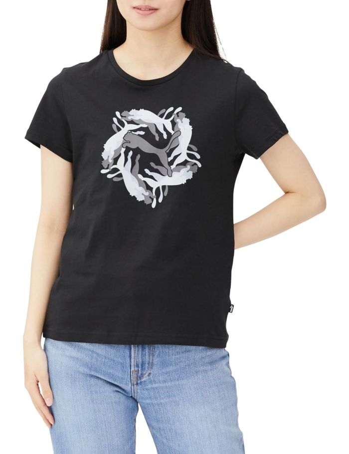 【新品・2営業日で発送】PUMA プーマ ESS+_キャット_グラフィック_Tシャツ (681233) 色 : PUMA_BLACK サイズ : M 