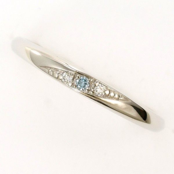 PT900 リング RING 指輪 9号 ブルーダイヤ ダイヤ 計0.02 サファイア 総重量約2.1g