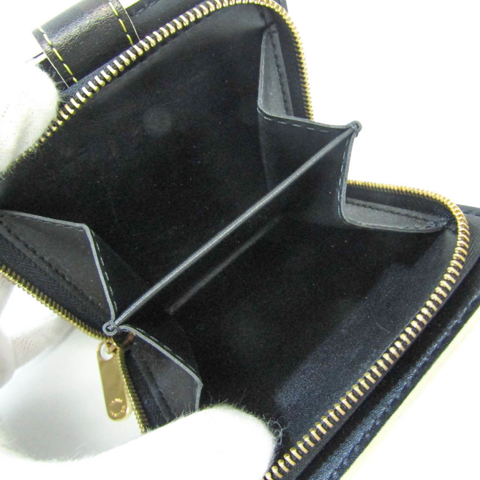 スハリコンパクトジップノワール２つ折り財布黒ゴールド スハリコンパクトジップノワール2つ折り財布黒ゴールド