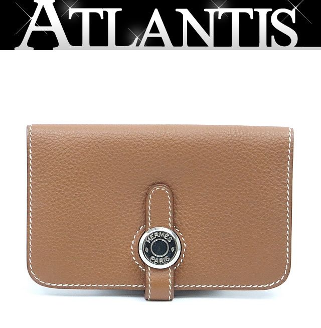 広尾店 エルメス HERMES ドゴンコインケース キーチェーン付き トリヨンクレマンス ゴールド SV金具 □B刻印 1998年 17333