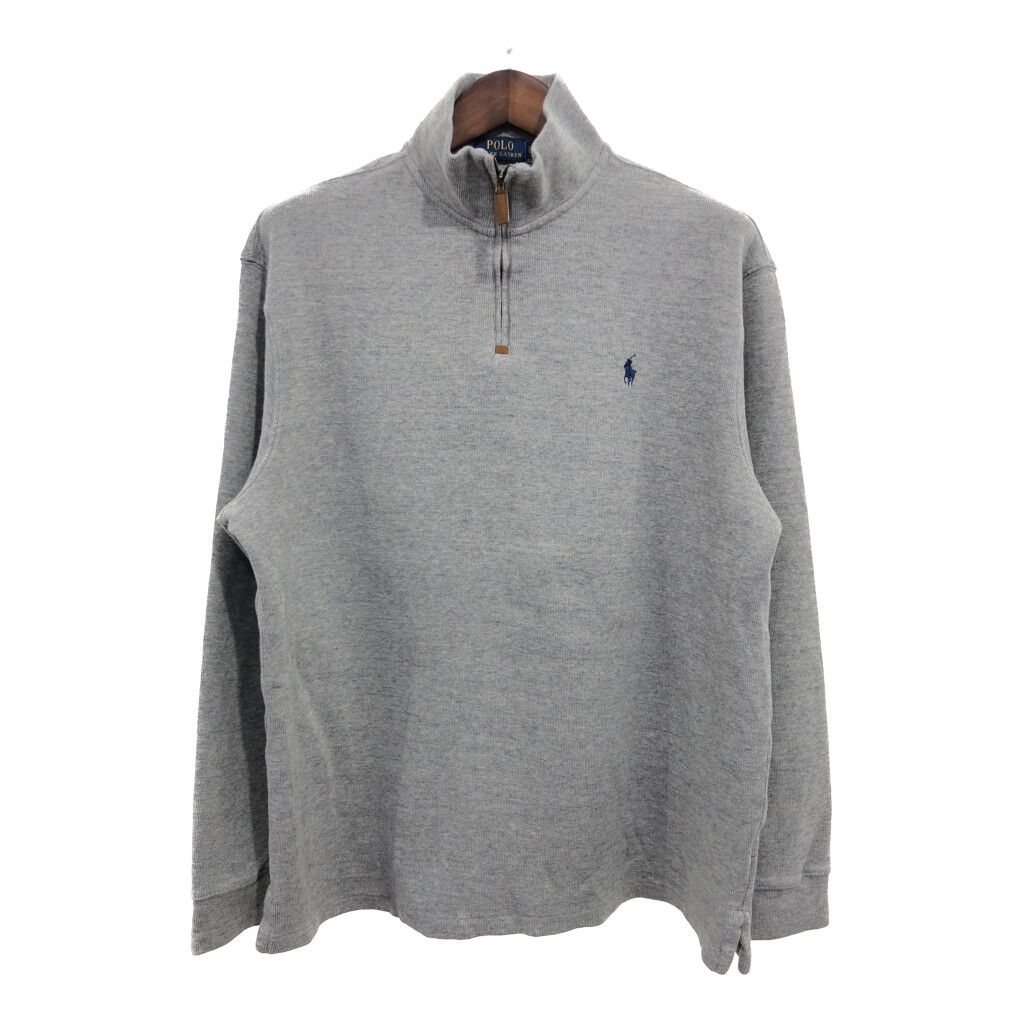Polo by Ralph Lauren ポロ ラルフローレン ハーフジップ ドライバーズニット セーター グレー (メンズ XL) P8672