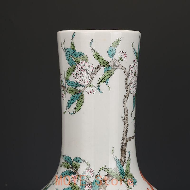 清乾隆 粉彩竜紋天球瓶 景徳鎮陶磁器 工芸美術置物 乾隆青花釉裏紅蝶花瓶 青花瓶 景徳鎮 陶磁器 装飾品 現代工芸品