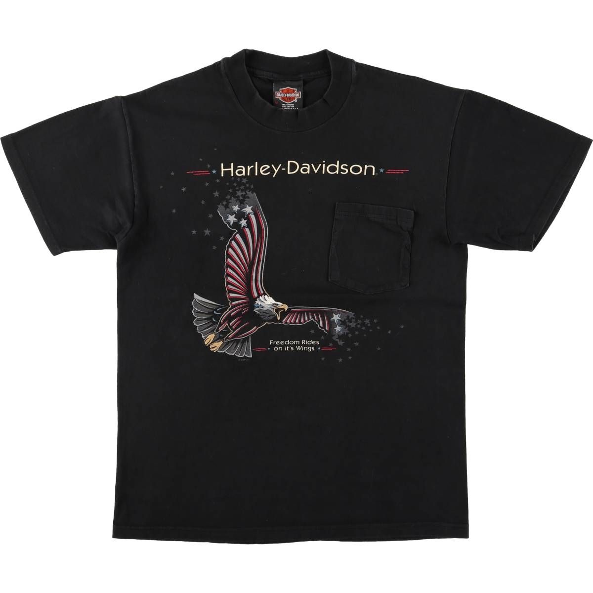 古着 90年代 Harley-Davidson 鷲柄 イーグル柄 モーターサイクル バイクTシャツ メンズM相当 ヴィンテージ|eaa591508