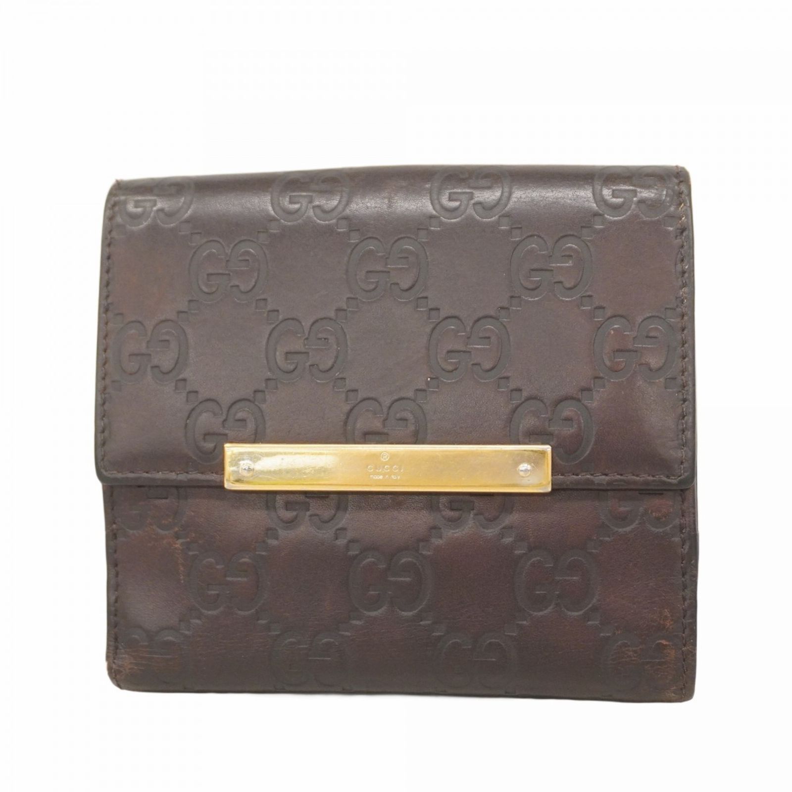 グッチ Gucci グッチ 財布 グッチシマ 112664 レザー ブラウン シャンパンレディース