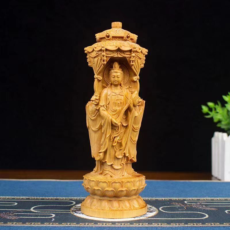 三面仏 西方三聖 観世音菩薩 阿弥陀如来 勢至菩薩 仏像 彫刻 置物 開運 風水 美術