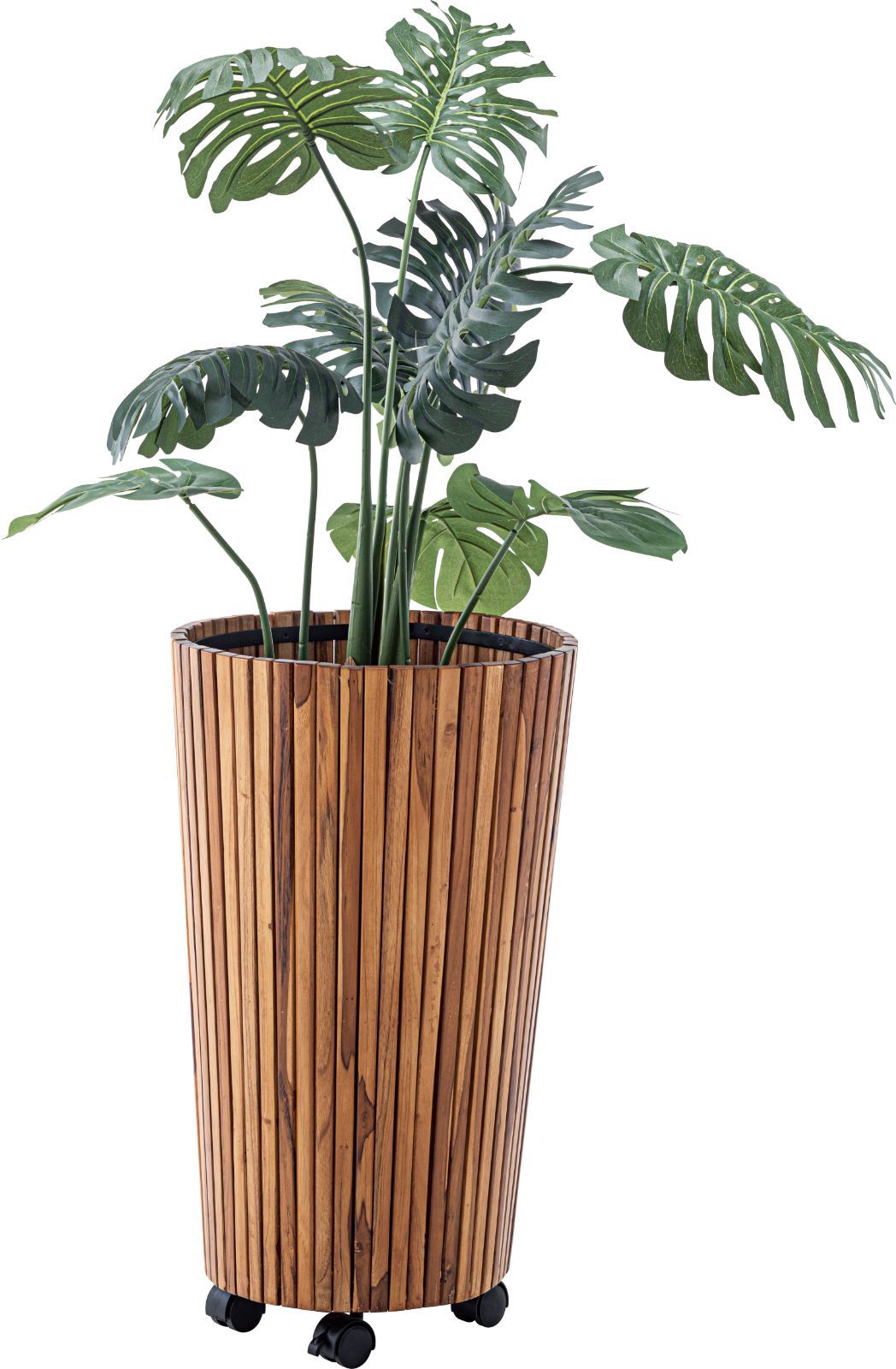 イタリアデローマ社製青色 波状模様 カラーテラコッタ大型植木鉢