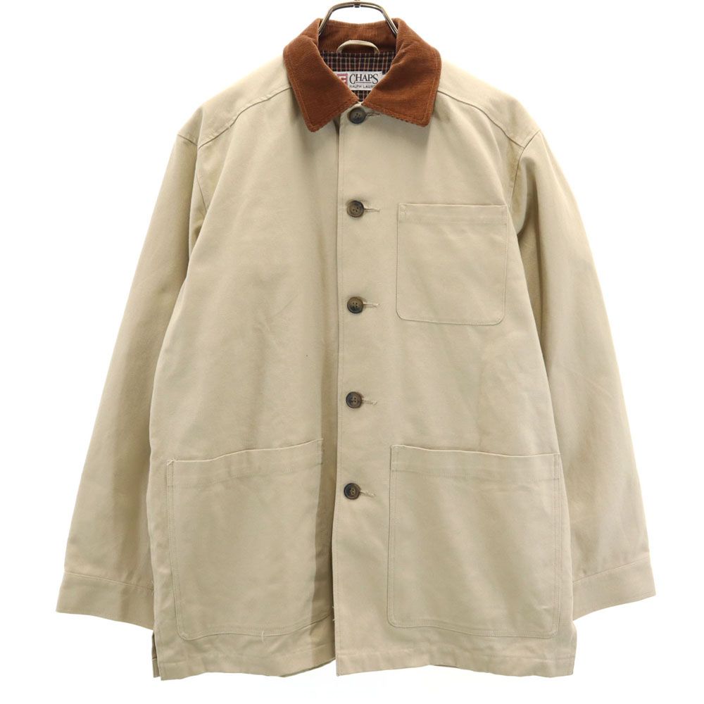CHAPS RALPH LAUREN チャップスラルフローレン カバーオール M ベージュ 襟コーデュロイ メンズ 古着