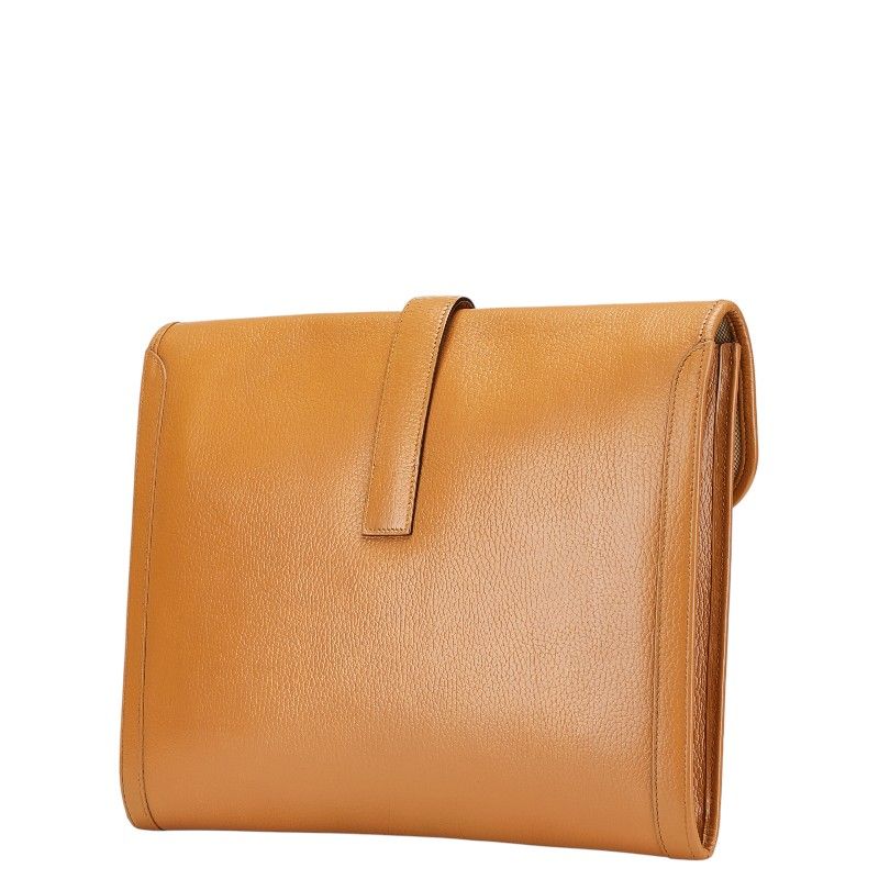 エルメス　ブラウンレザー クラッチバッグ エルメス ブラウンレザー クラッチバッグ HERMES(エルメス) クラッチ