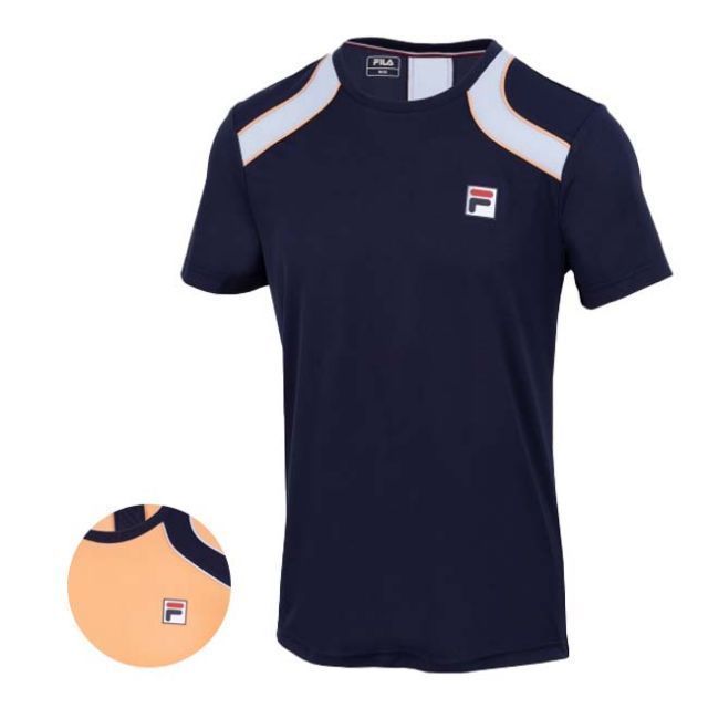 「ＵＳサイズ」FILA(フィラ) 2023 SS メンズ FILOU(フィロウ) AO クルーネック半袖Tシャツ 全豪オープン AOM239102E(23y2mテニス)【メール便発送】(320289945)