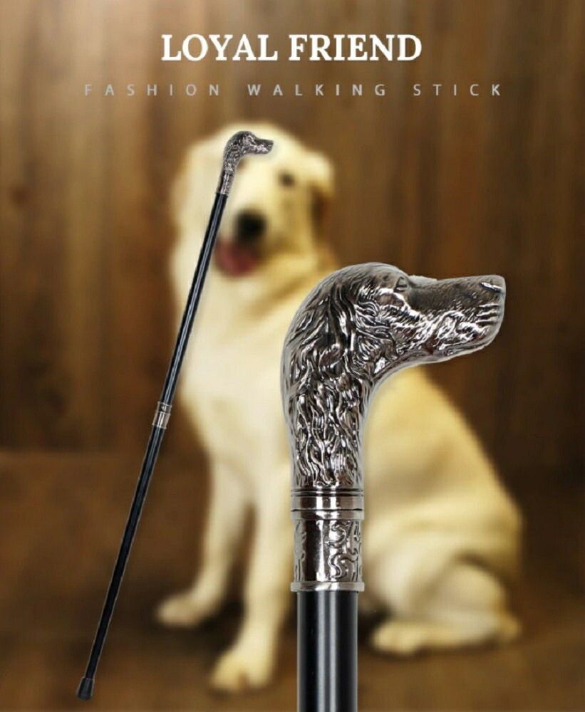 杖 ドッグ 犬 つえ ステッキ おしゃれ 銀 男性 女性 金属 シ