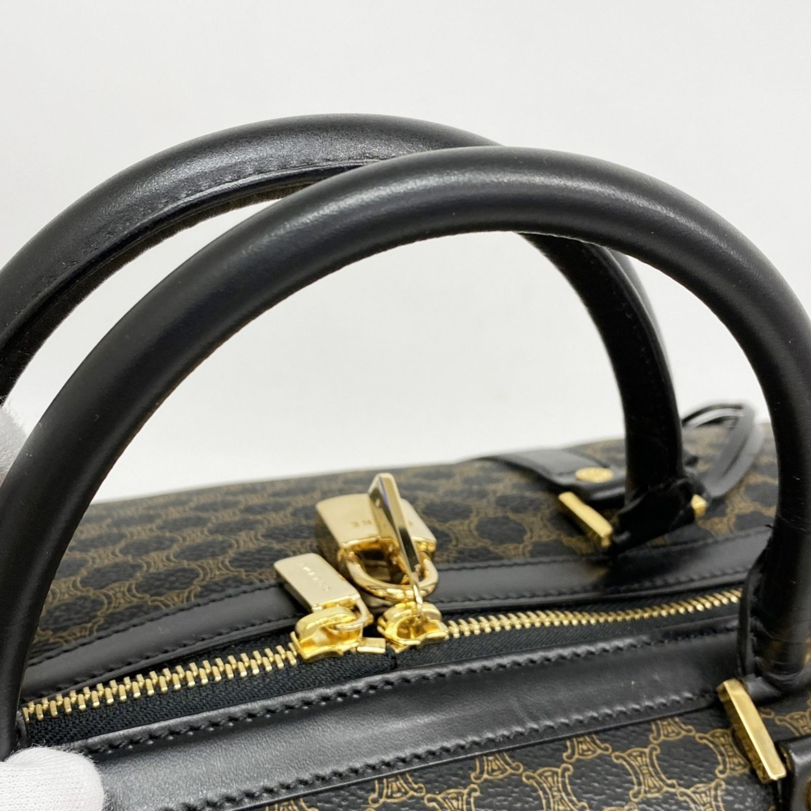 セリーヌ Celine セリーヌ ボストンバッグ マカダム ブラック ブラウン メンズ レディース DECORATOM_COM_BR