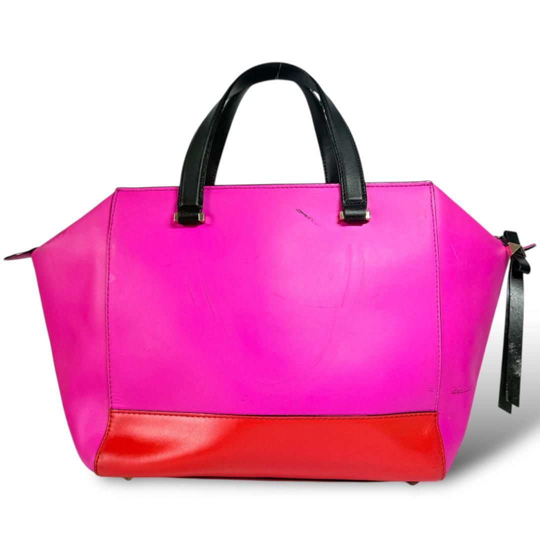 鑑定済】kate spade ケイトスペード レザー トートバッグ 手提げ