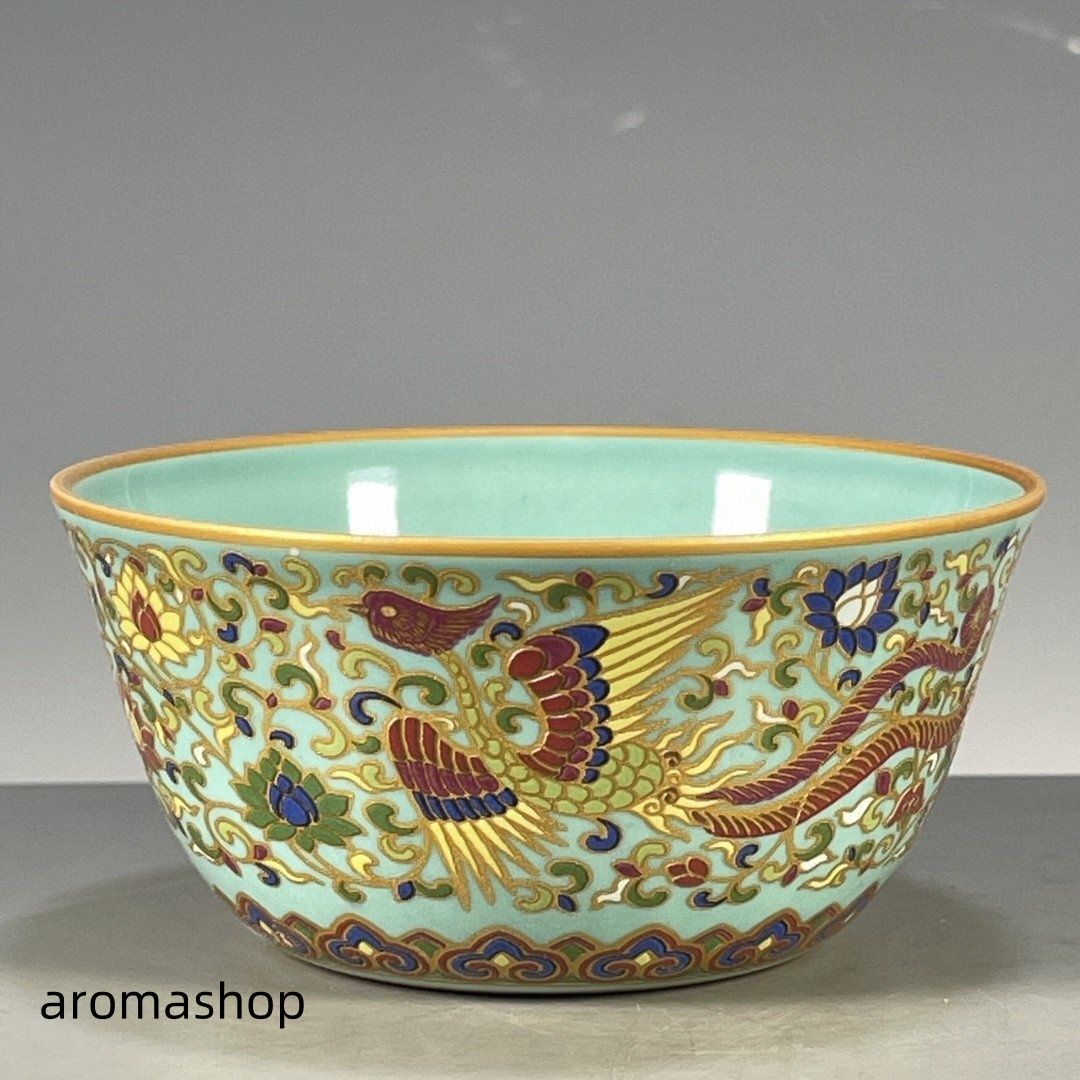 希少品【倉庫整理】古美術 明時代五彩龍鳳文瓢箪蓋瓶【大明宣