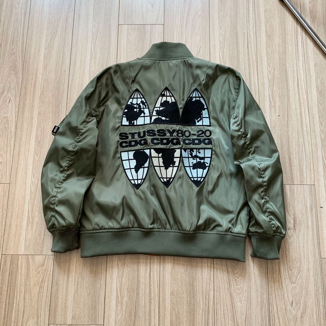 Stussy x CDG MA1 JACKET 40周年記念共同ブランドマップ ジャケット - メルカリ