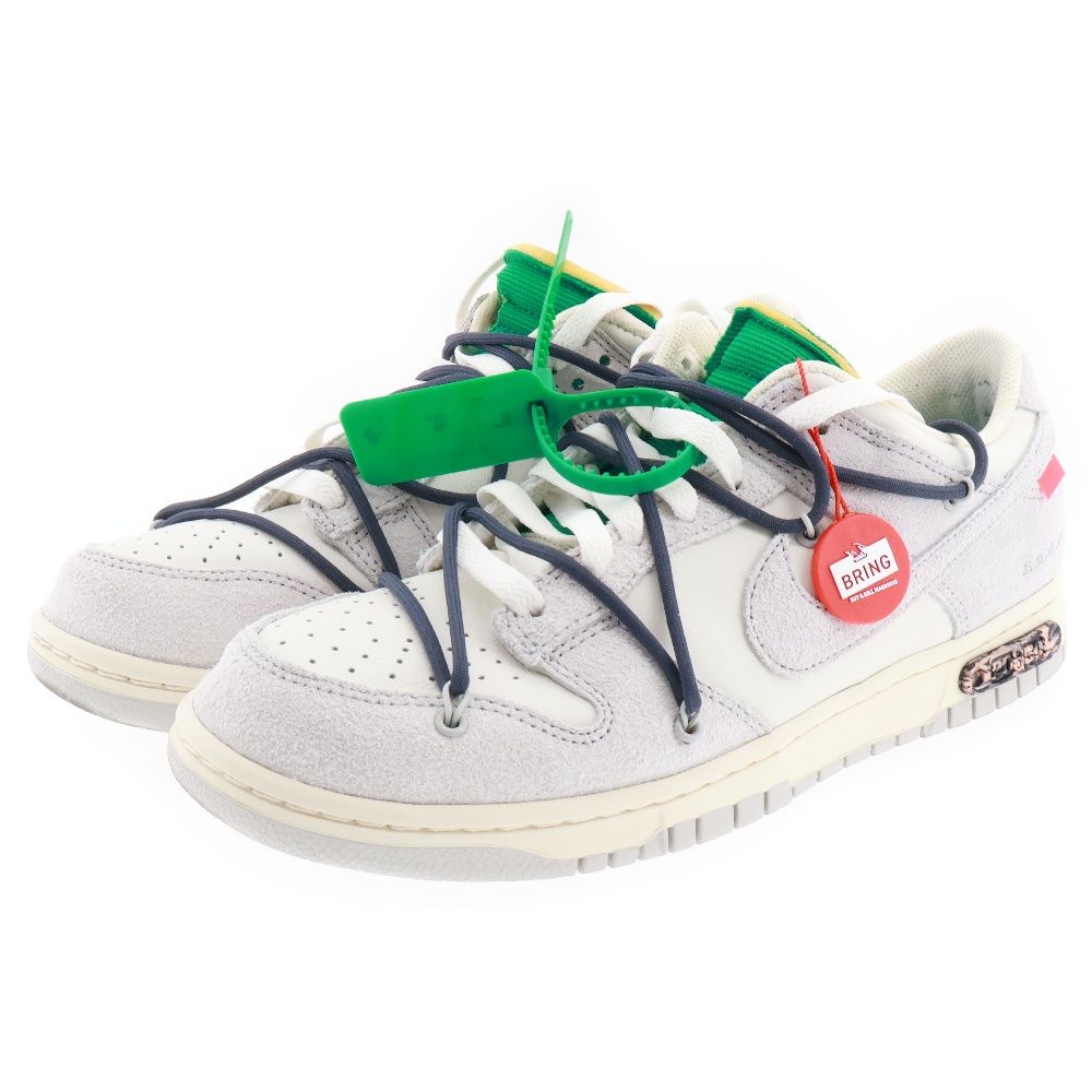 NIKE (ナイキ) × OFF-WHITE DUNK LOW Lot20オフホワイト ダンクロー ローカット スニーカー ホワイト/グレー  US9.5/27.5cm DJ0950-115 - メルカリ