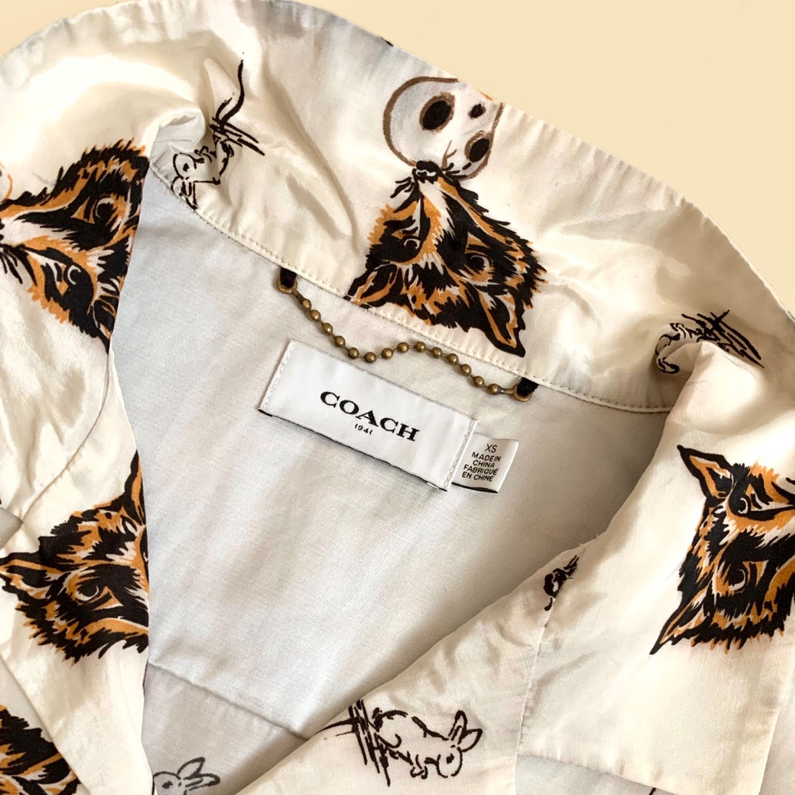 COACH コーチ キツネ ウサギ 目玉プリント ベースボールデザイン