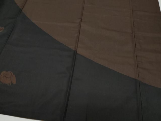平和屋着物○訪問着 本場染大島紬 フクロウ 正絹 逸品 CAAU9717vf