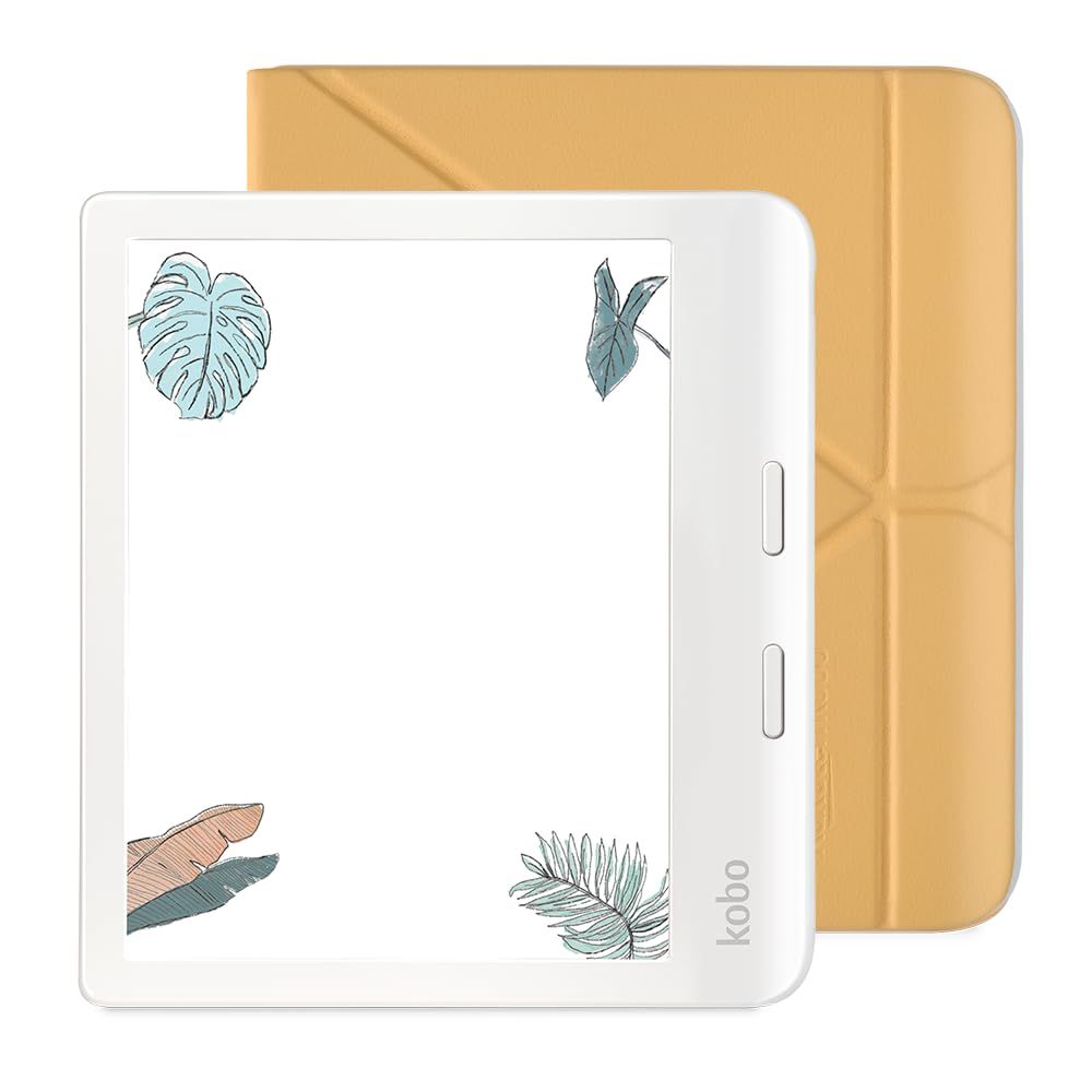 Kobo Libra Colour ホワイト スリープカバー バターイエロー セット| 対応|書き込み機能|Eink|電子書籍リーダー | 32 GB|防水 | IPX8 | Wi-Fi|タッチスクリーン|ComfortLight PRO