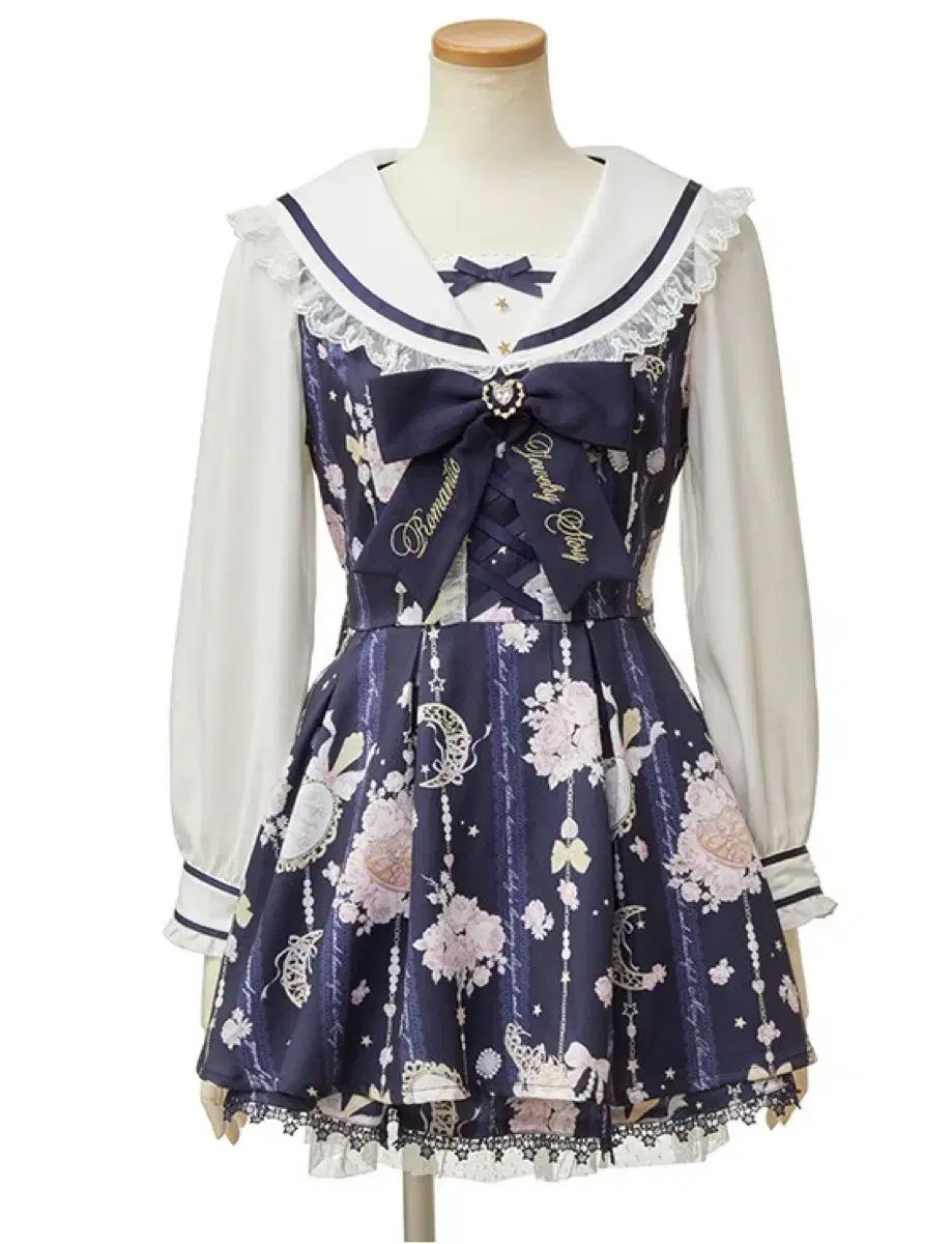 リズリサ ジュエリー セットアップ ネイビー 長袖 ピンク シークレットハニー マズ 地雷系 ワンピース