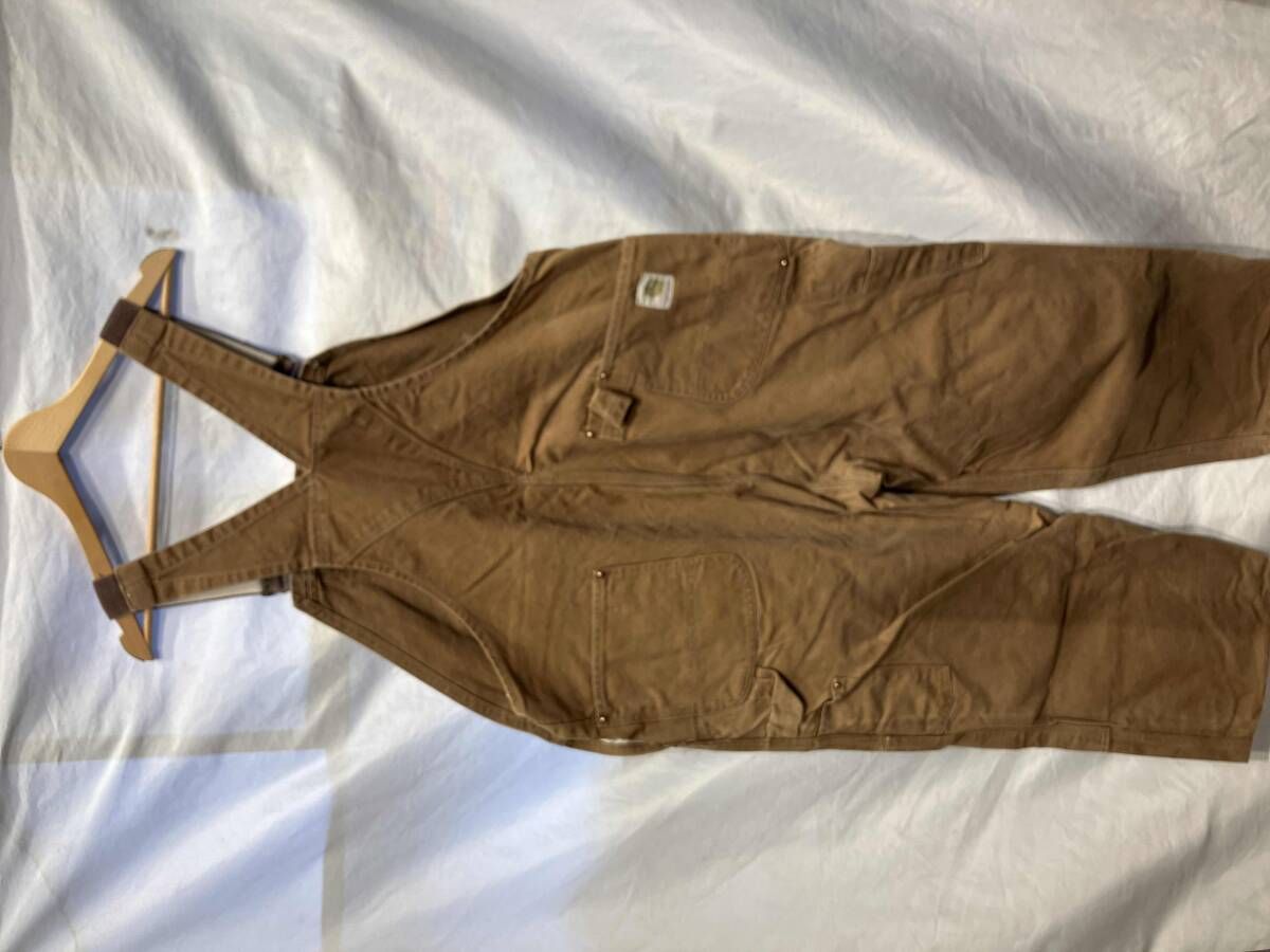 60s Carhartt overall カーハート オーバーオール ダック生地 Cボタン Cロゴタグ ブラウン 