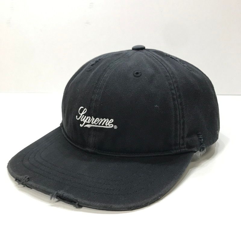 品 SUPREME シュプリーム DISTRESSED SCRIPT 6-PANEL CAP ディストレスト スクリプト 6パネル キャップ 帽子 149-251021-mh-10-fuz