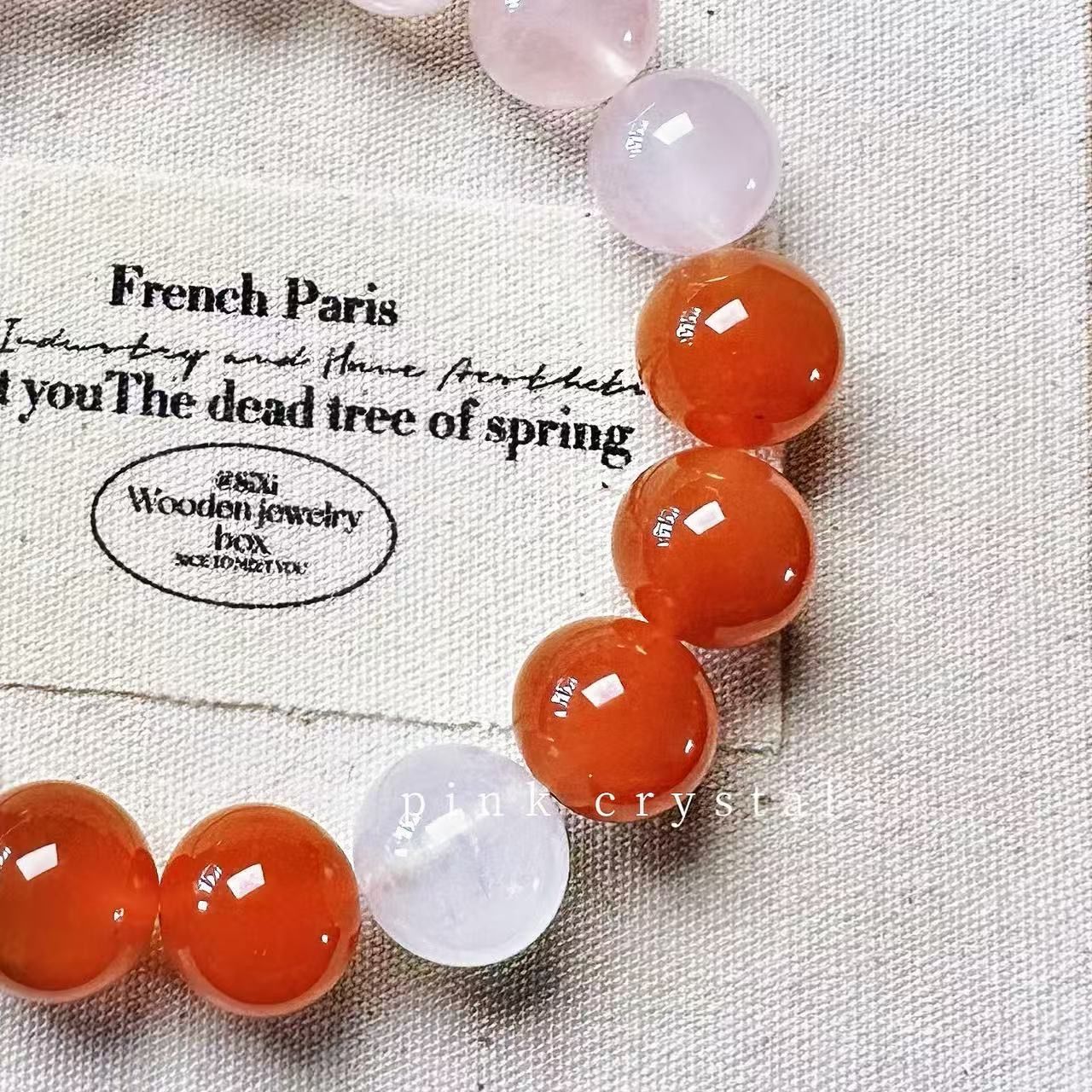 Harmony 天然石ブレスレット｜紅メノウ×ローズクォーツ×アメジスト｜愛