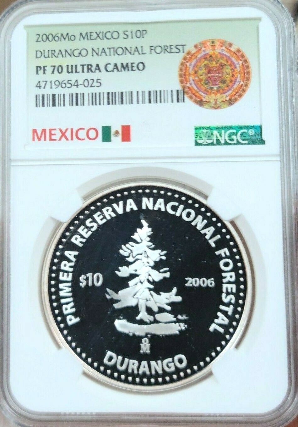 2006 MEXICO SILVER 10 PESOS DURANGO NATIONAL EST NGC PF 70 ULTRA CAMEO