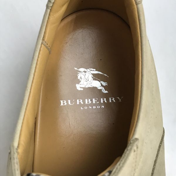 絶対にお買得! バーバリー|BURBERRY 本革|ヌバックレザーシューズ|スニーカー 26.5|ベージュ|beige おまけ靴 き|sneakers|Shoes|trainers◆sB-003