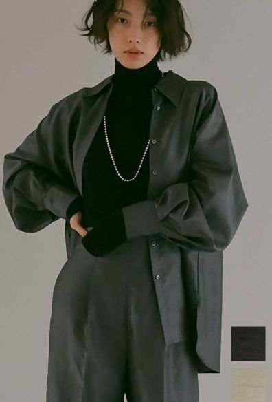 ETRE TOKYO(エトレトウキョウ) シャンタンオーバーサイズシャツ  