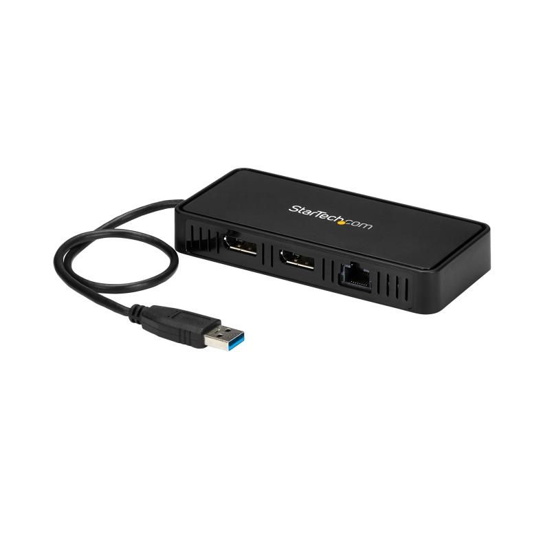 StarTech.com USB 3.0接続 ミニ ドッキングステーション Mac|Windows対応 デュアルDisplayPortモニタ対応 4K|60Hz GbEポート USBA2DPGB