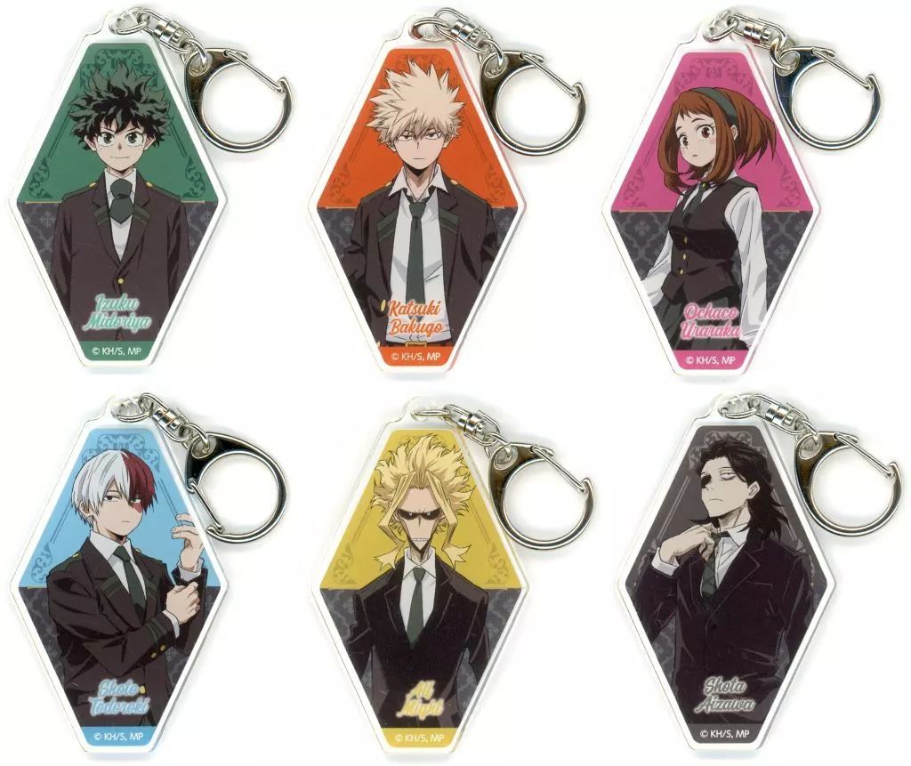 【中古】キーホルダー 全6種セット 「僕のヒーローアカデミア トレーディングアクリルキーホルダー グリニッシュコスチュームVer.」