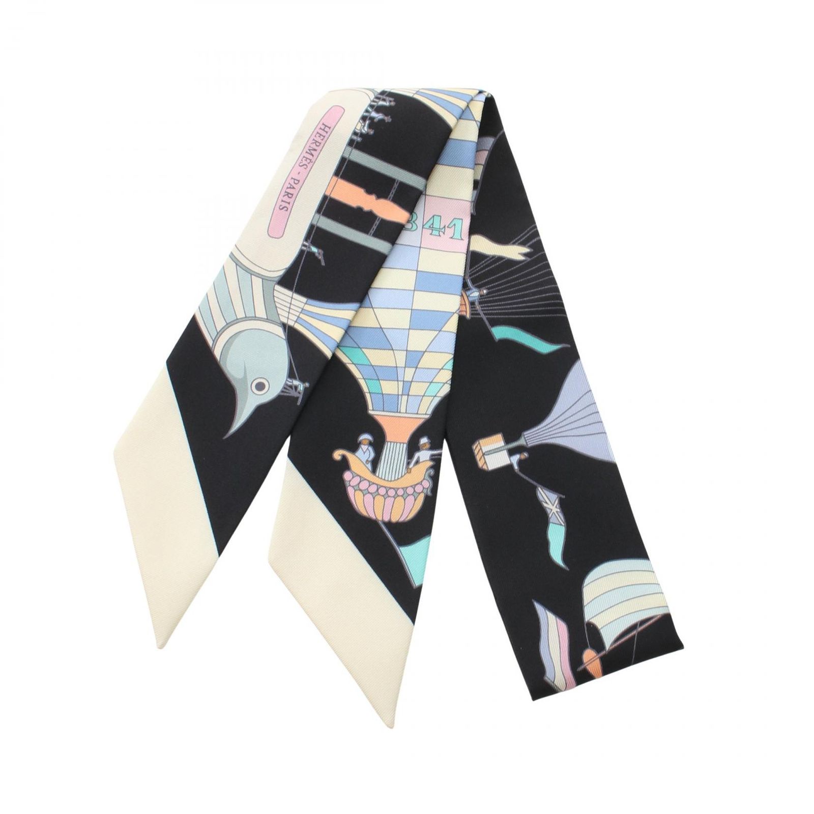 エルメス HERMES スカーフ ツイリー Les Folies Du Ciel シルク