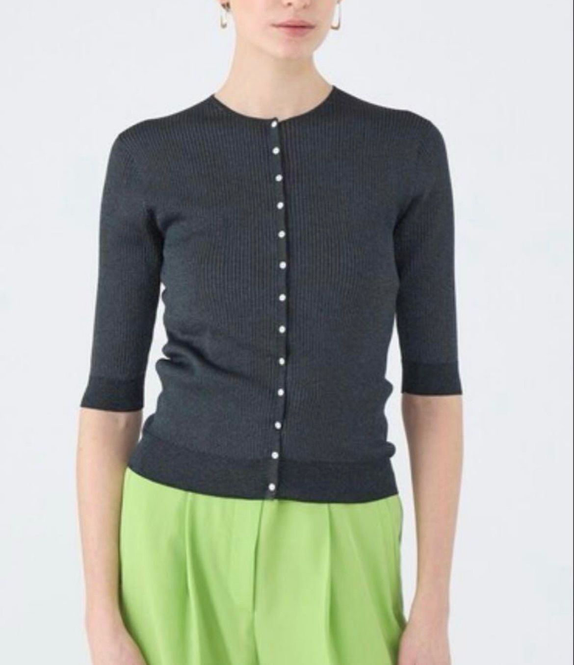 Ballsey ボールジィ マーセライズドコットンリブ クルーネックカーディガン マーセライズドコットン クルーネックカーディガン