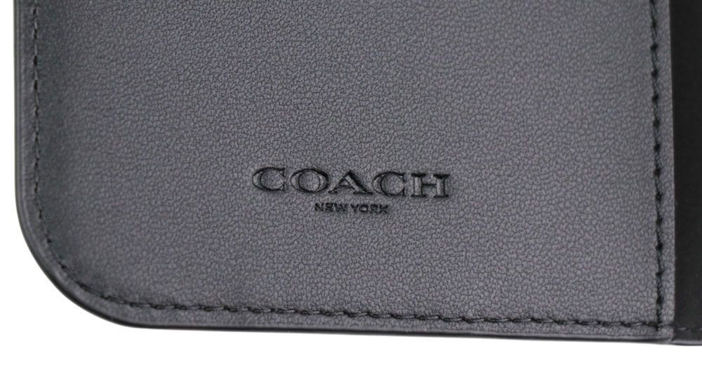 COACH】コーチ シグネチャー iPhone14ProMax 手帳型ケース チャコール