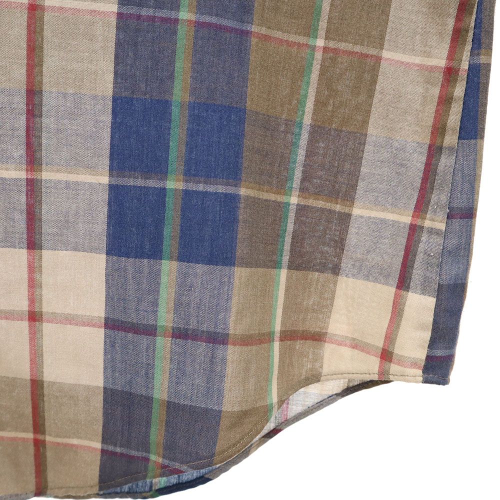 キングスポーツ 60s 70s ヴィンテージ チェック柄 長袖 シャツ S