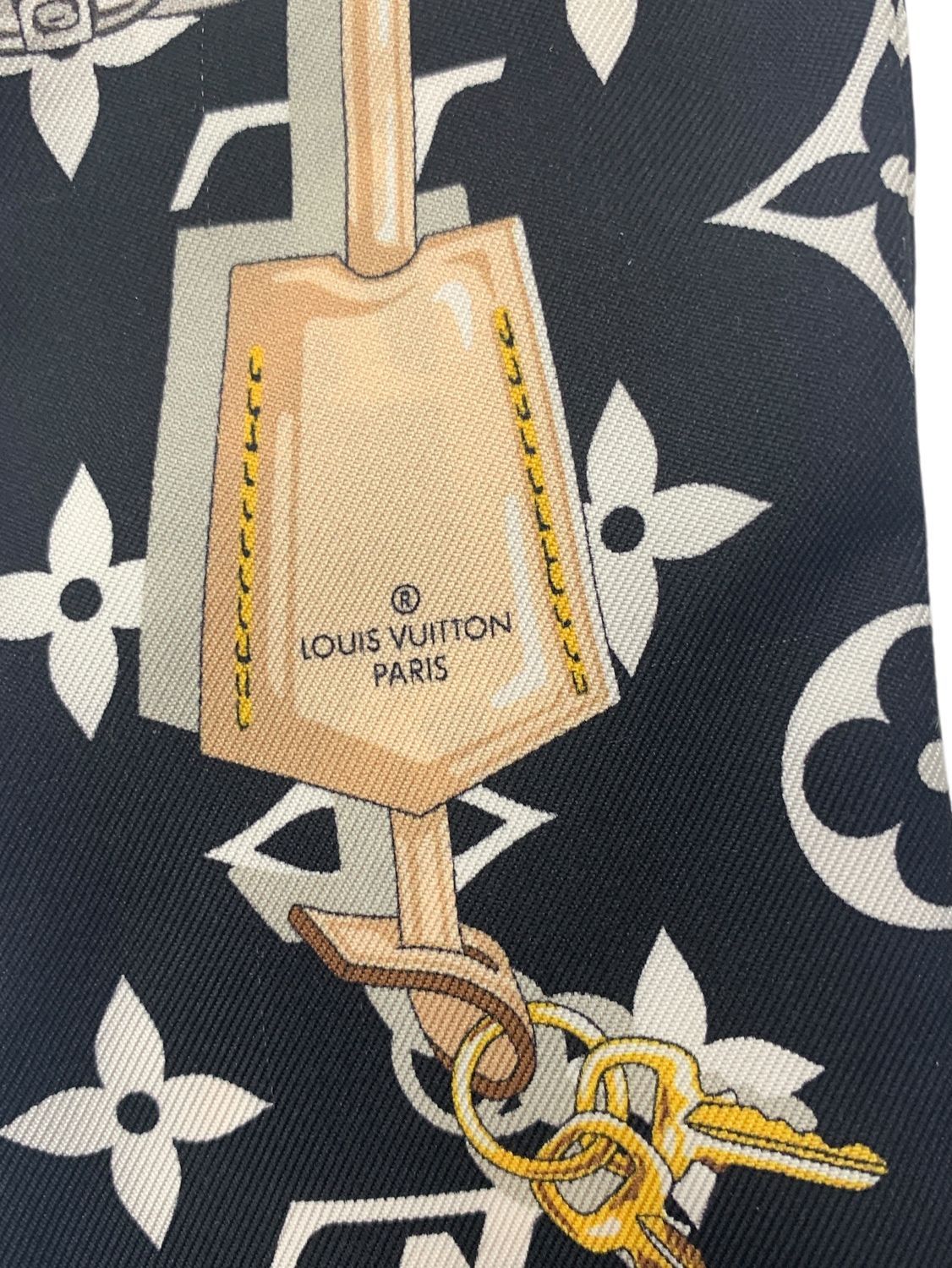 未使用級✨ルイヴィトン　スカーフ 　バンダナ　モノグラム　チェーン柄 ♪2590 LV Louis Vuitton ルイヴィトン M78656 バンドー・モノグラム