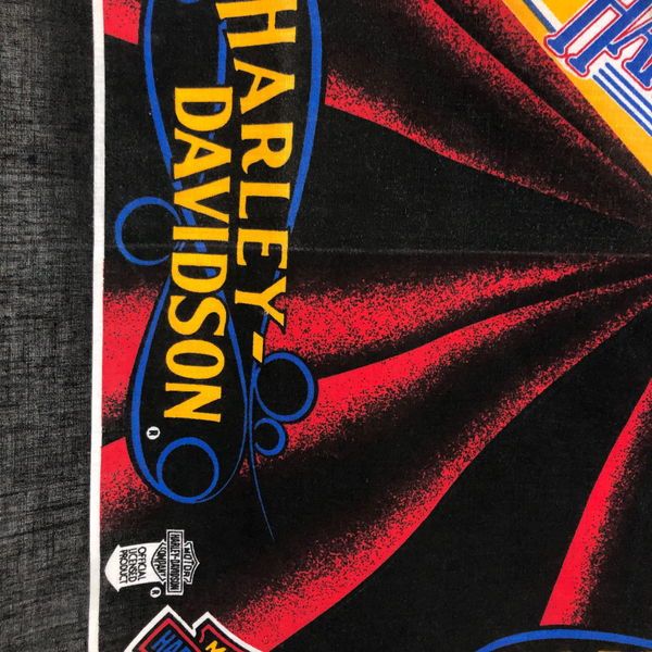 デッドストック 紺 HARLEY-DAVIDSON ビンテージバンダナ 1008